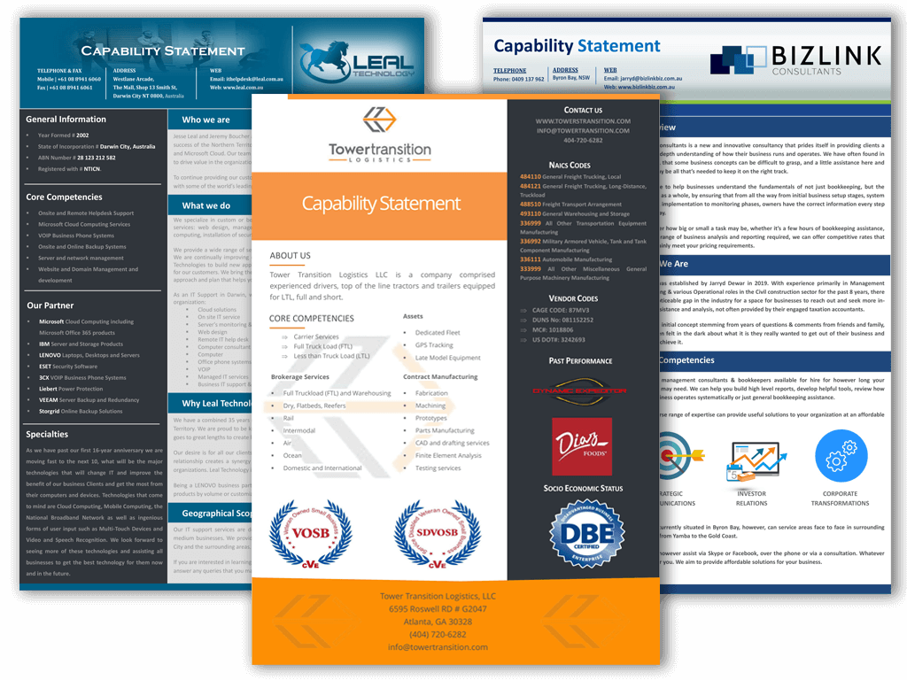 Capability Statement Template Design