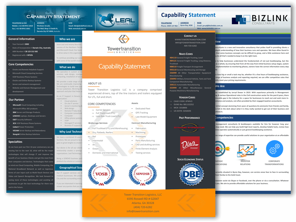 Capability Statement Templates » Download Premium Templates!!!