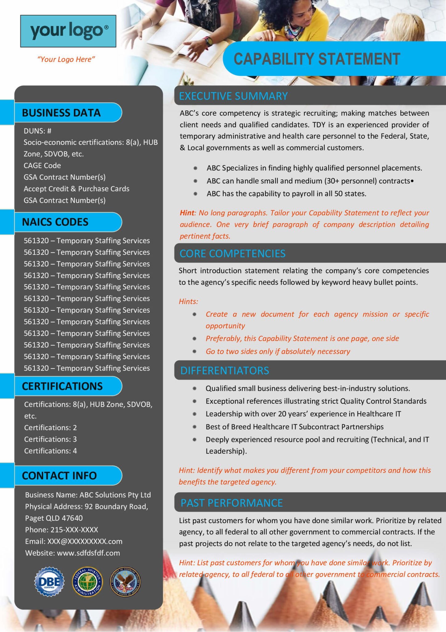 Digital Marketing Capability Statement Template » Capability Statement Lab