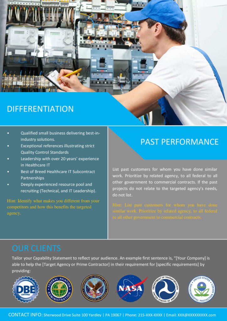 Electrical Capability Statement Template » Capability Statement Lab