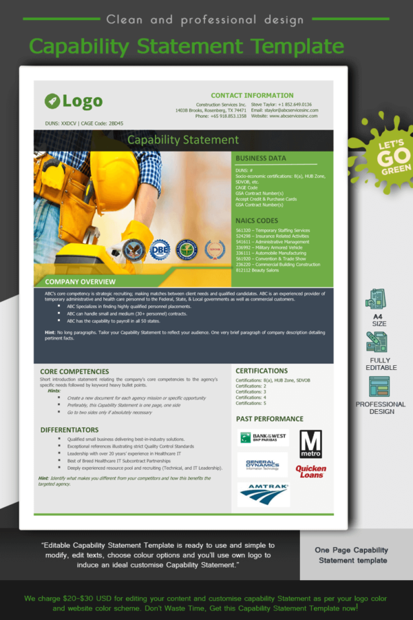 Construction Capability Statement Template 002_Green
