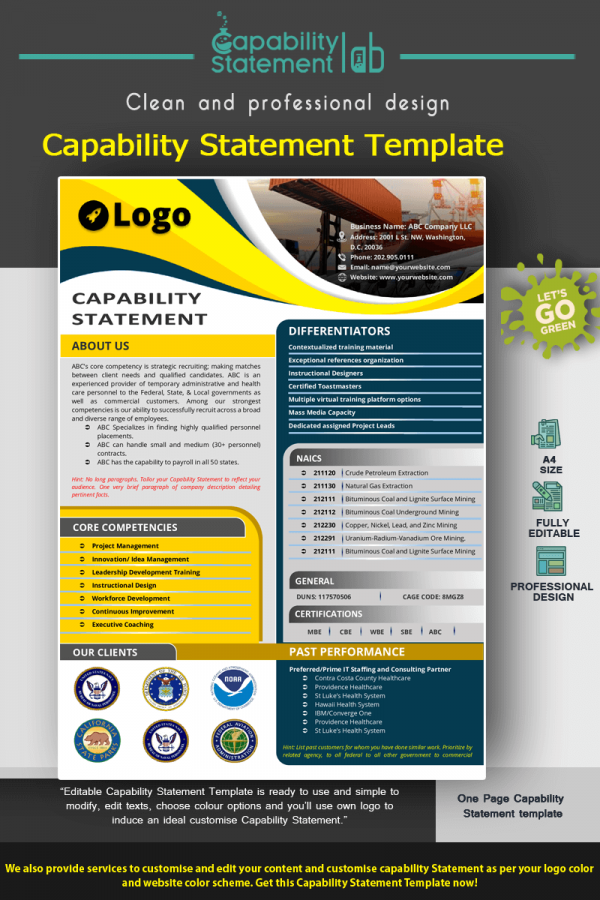 Attractive Capability Statement Template_Yellow