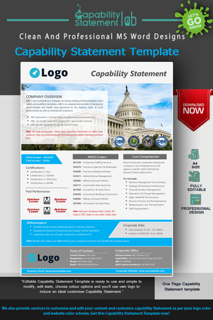 Corporate Capability Statement Template_Blue Theme