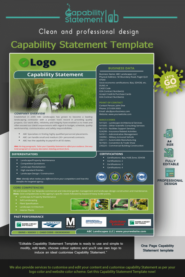 Landscaping Capability Statement Template_Green Theme