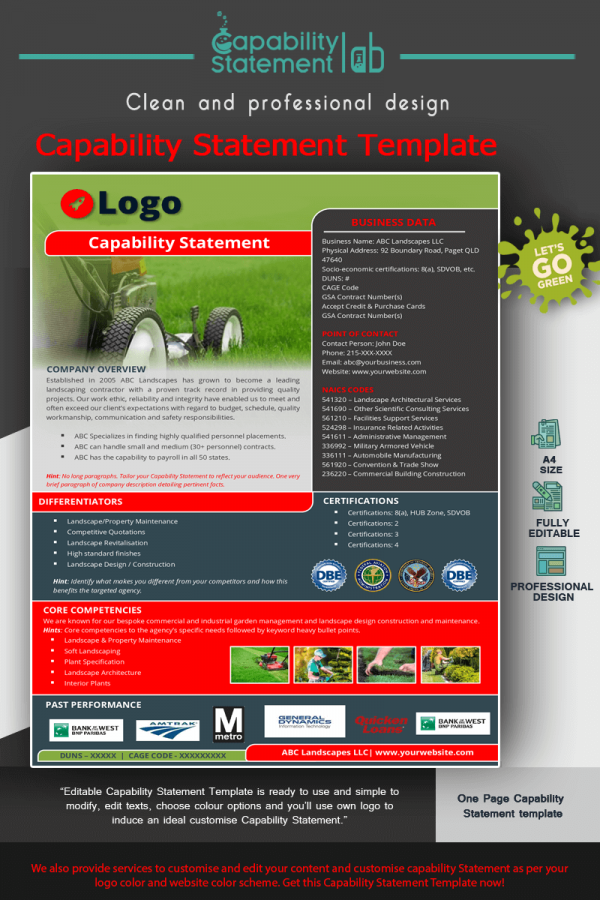 Landscaping Capability Statement Template_Red Theme