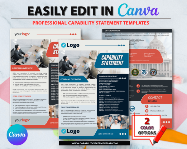 Impressive Canva Capability Statement Two Pages